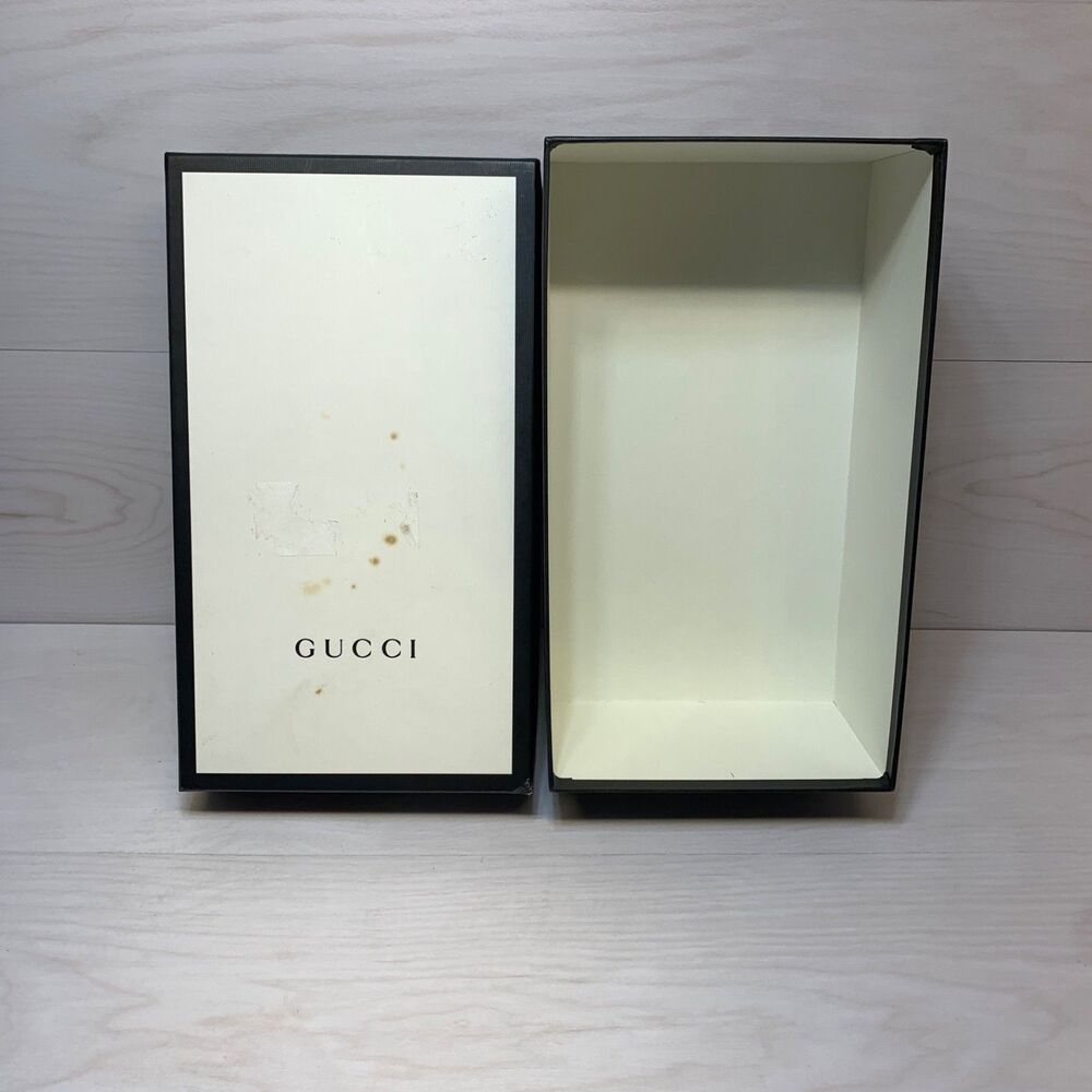 Authentic Gucci Womens Men's EMPTY Shoe BOX ONLY Black & White 14.5 x 8 x 5”